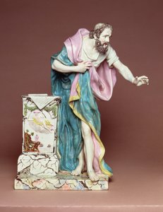 Figur av Demosthenes, Burslem, Staffordshire, ca. 1790 (blyglasert lertøy)